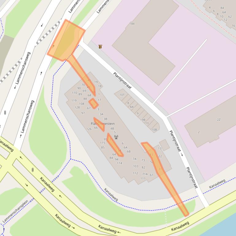 Kaart van postcodegebied 2321JD.