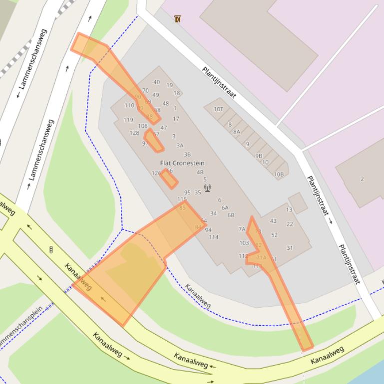 Kaart van postcodegebied 2321JG.