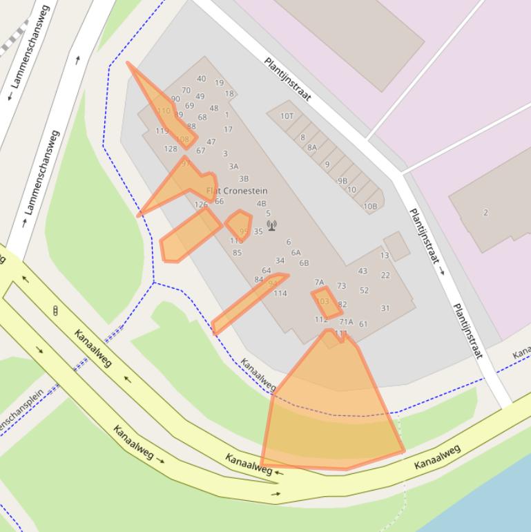 Kaart van postcodegebied 2321JH.