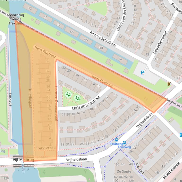 Kaart van postcodegebied 2321JL.