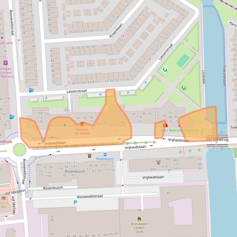 Kaart van postcodegebied 2321JR.