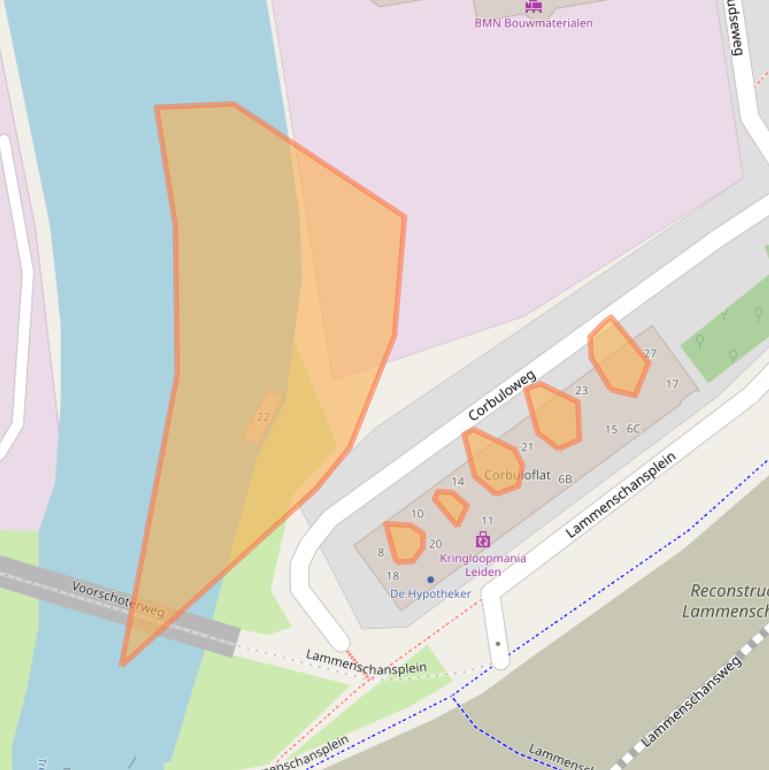 Kaart van postcodegebied 2321JS.