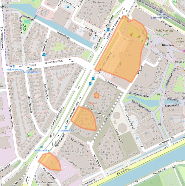 Kaart van postcodegebied 2321JX.