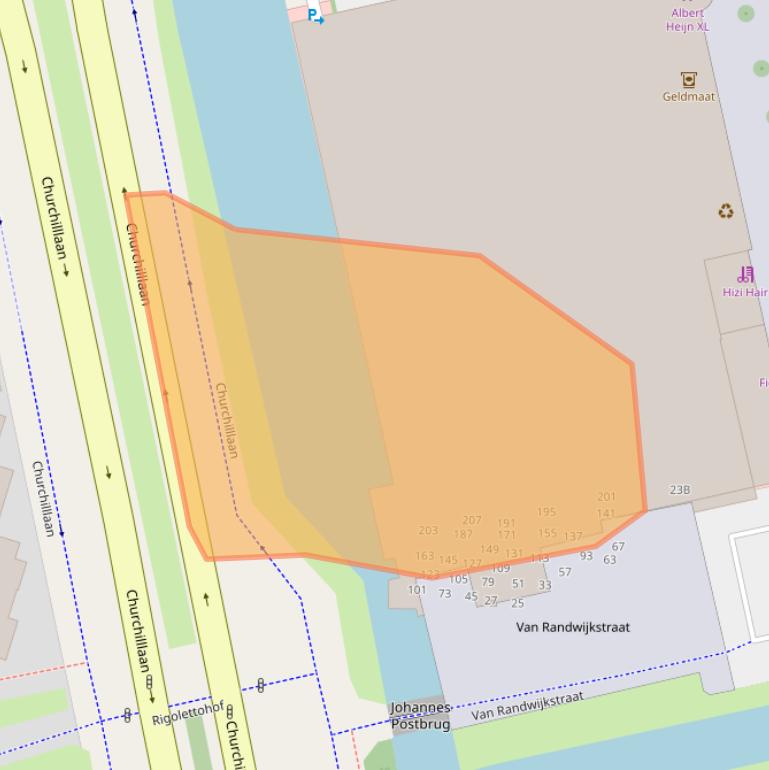 Kaart van postcodegebied 2321KG.