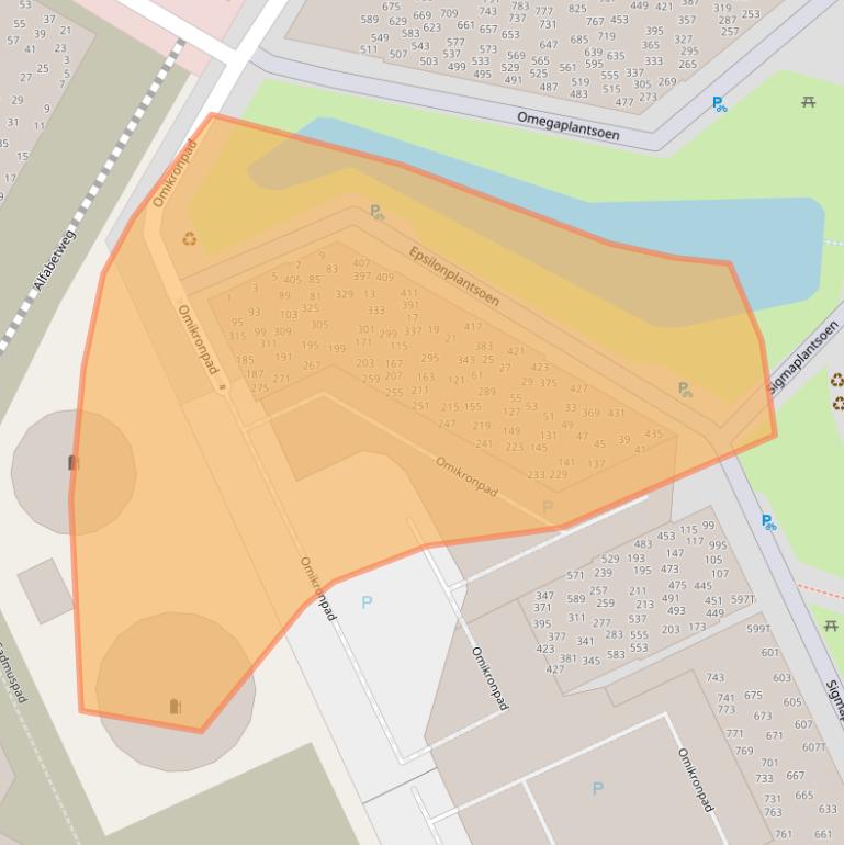 Kaart van postcodegebied 2321KJ.