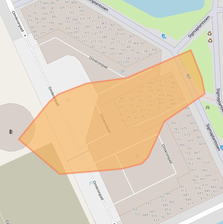 Kaart van postcodegebied 2321KK.