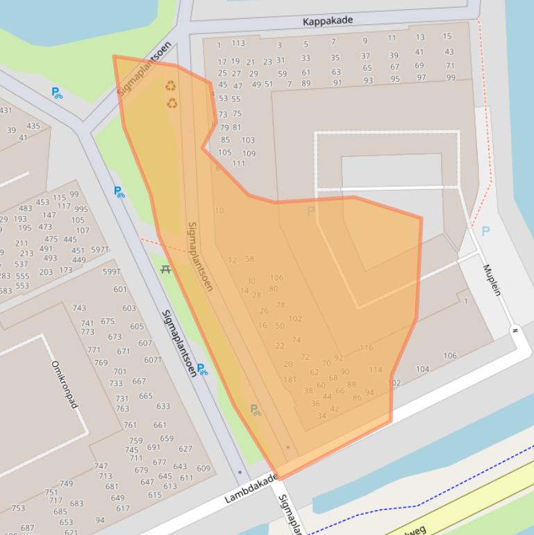 Kaart van postcodegebied 2321KN.