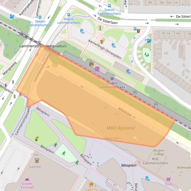 Kaart van postcodegebied 2321KR.