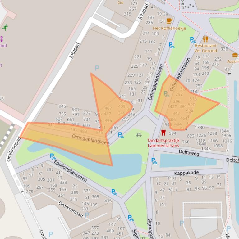 Kaart van postcodegebied 2321KV.