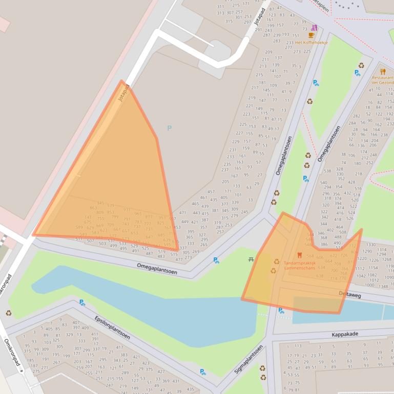 Kaart van postcodegebied 2321KW.