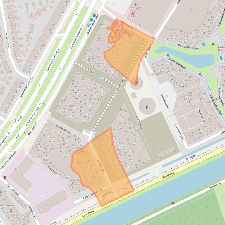 Kaart van postcodegebied 2321LB.