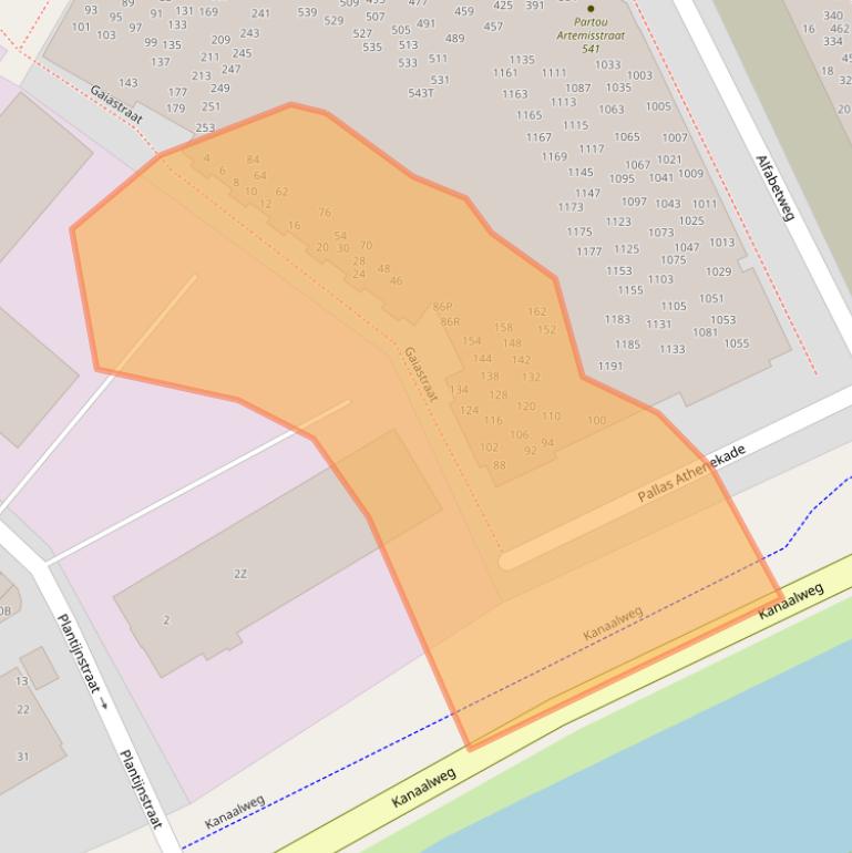 Kaart van postcodegebied 2321LC.