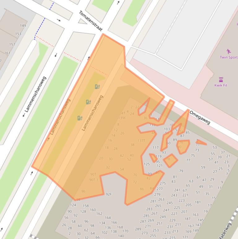 Kaart van postcodegebied 2321LD.