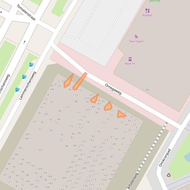 Kaart van postcodegebied 2321LE.