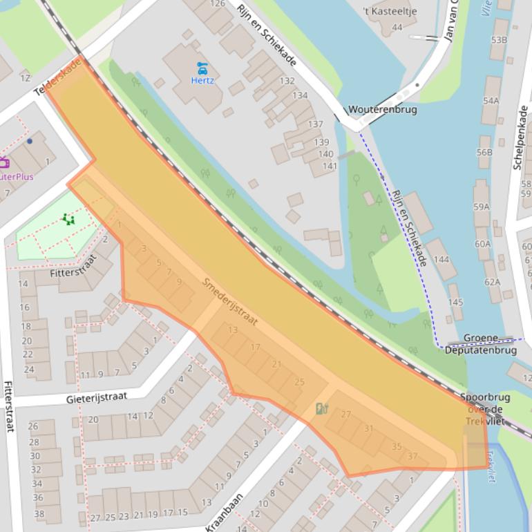 Kaart van postcodegebied 2321PL.