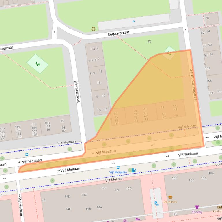 Kaart van postcodegebied 2321RJ.
