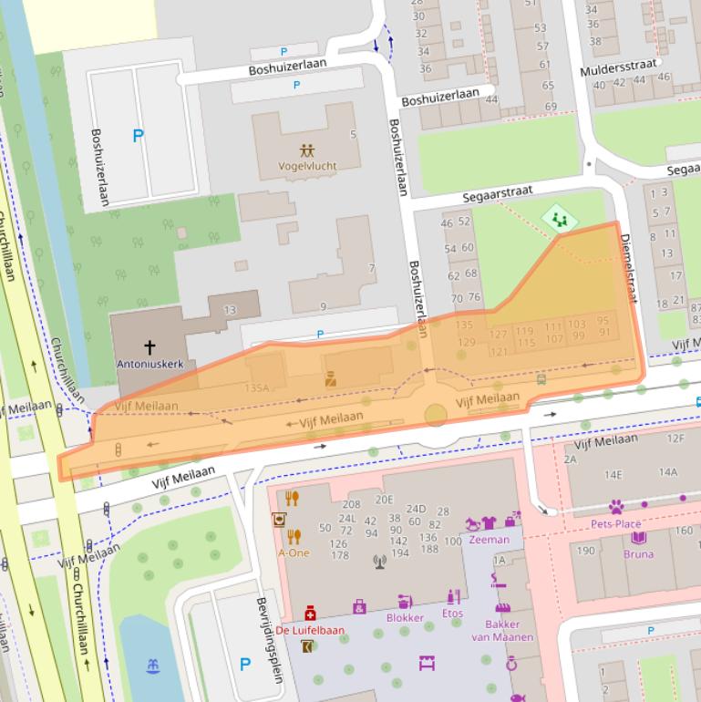 Kaart van postcodegebied 2321RK.