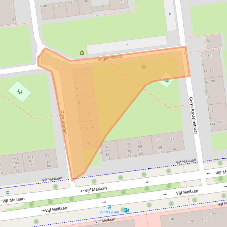 Kaart van postcodegebied 2321RS.