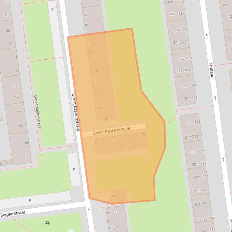 Kaart van postcodegebied 2321RX.