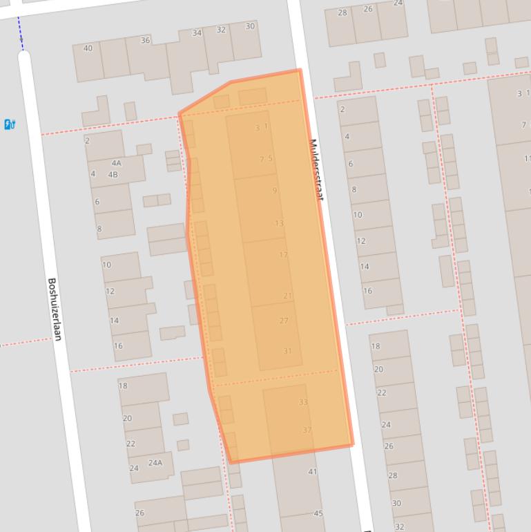 Kaart van postcodegebied 2321SB.