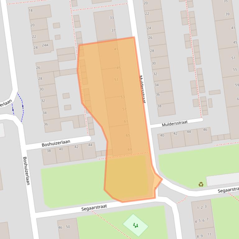 Kaart van postcodegebied 2321SC.