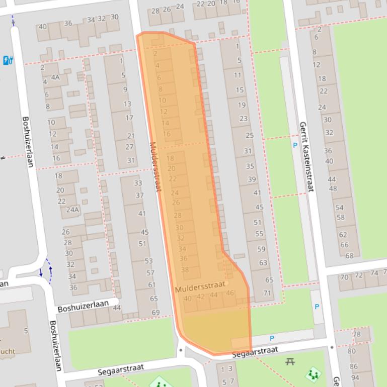 Kaart van postcodegebied 2321SE.