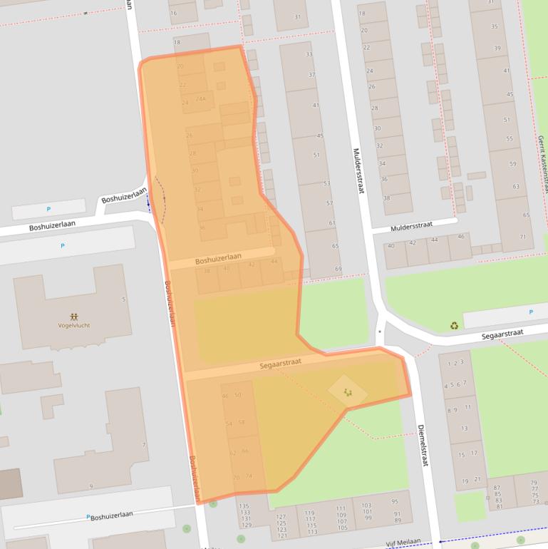 Kaart van postcodegebied 2321SH.