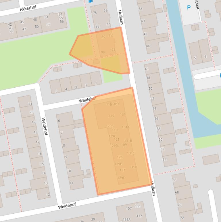 Kaart van postcodegebied 2321SN.