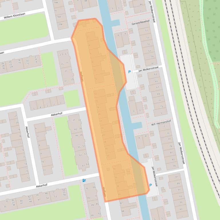 Kaart van postcodegebied 2321SZ.