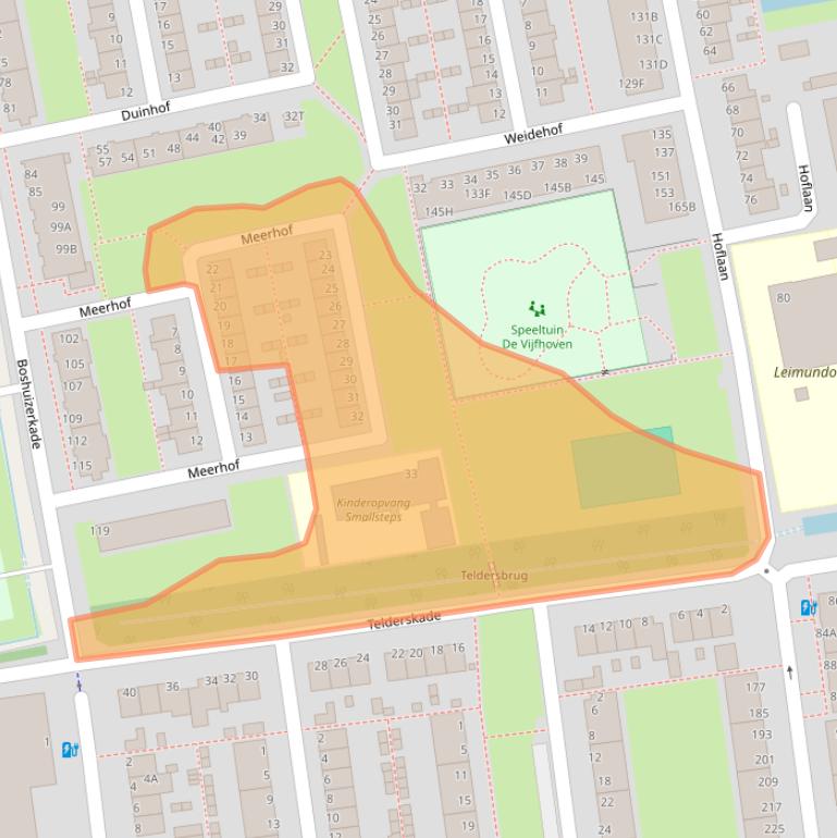 Kaart van postcodegebied 2321TH.