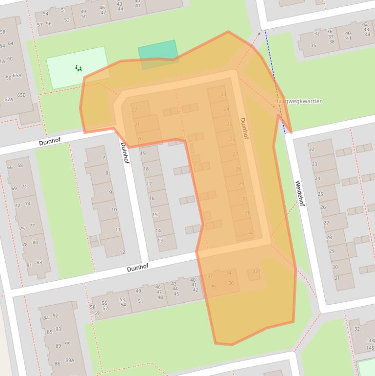 Kaart van postcodegebied 2321TK.