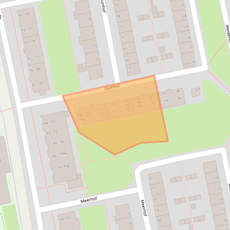 Kaart van postcodegebied 2321TL.