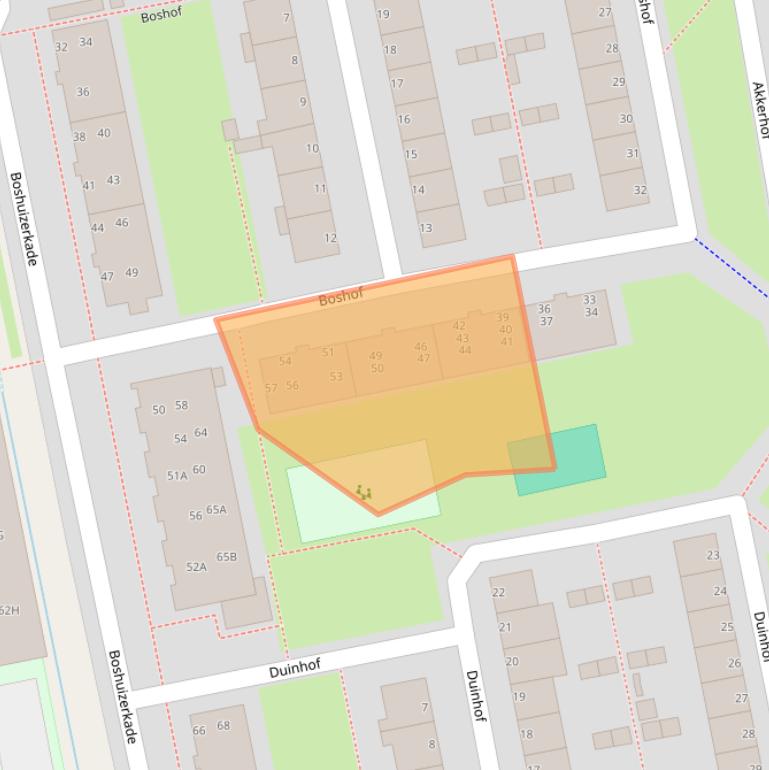 Kaart van postcodegebied 2321TP.