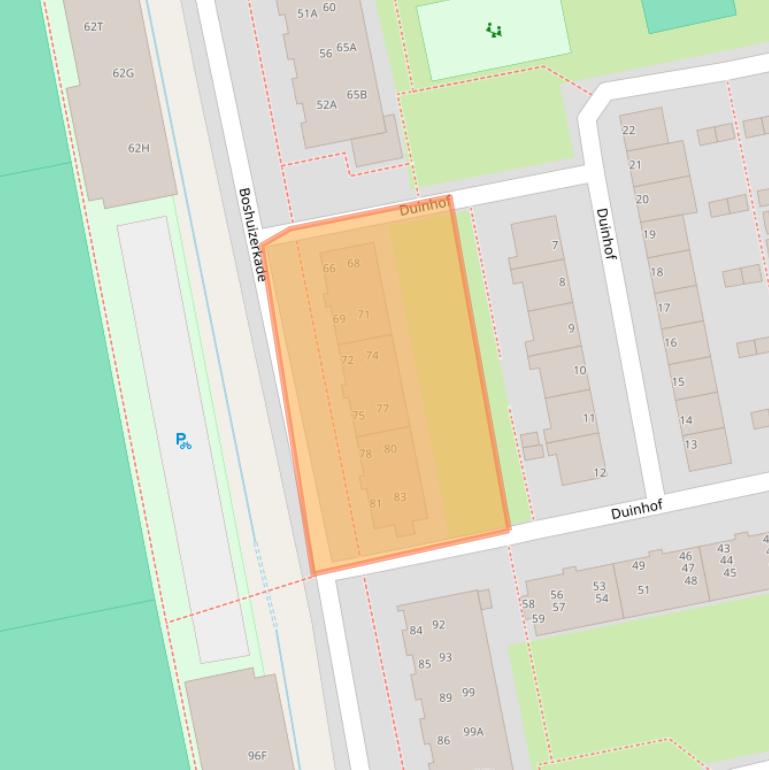 Kaart van postcodegebied 2321TW.