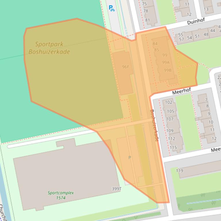 Kaart van postcodegebied 2321TX.