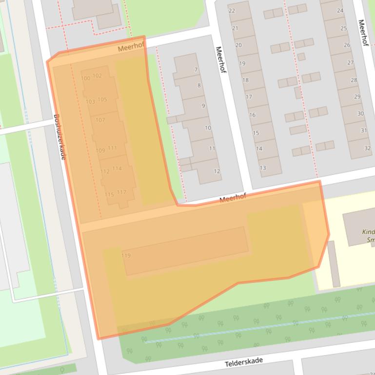 Kaart van postcodegebied 2321TZ.