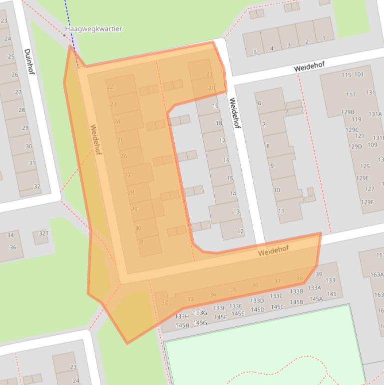 Kaart van postcodegebied 2321VB.