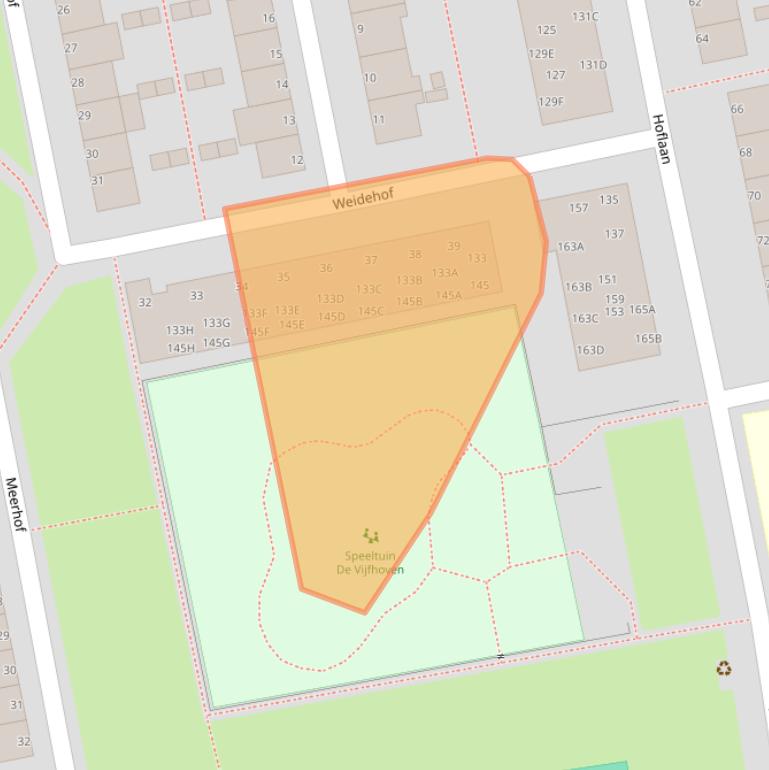 Kaart van postcodegebied 2321VC.