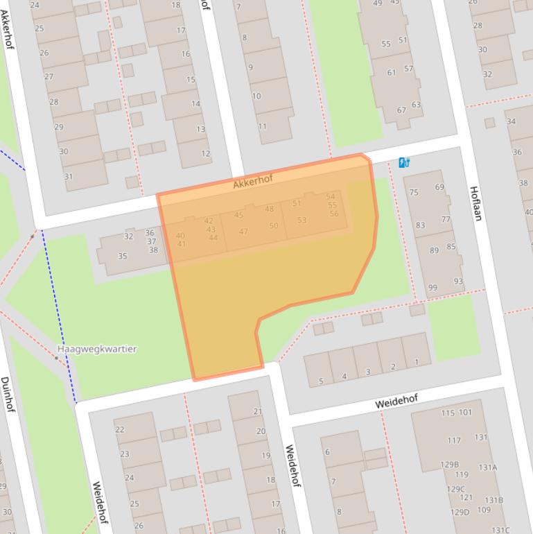 Kaart van postcodegebied 2321VG.