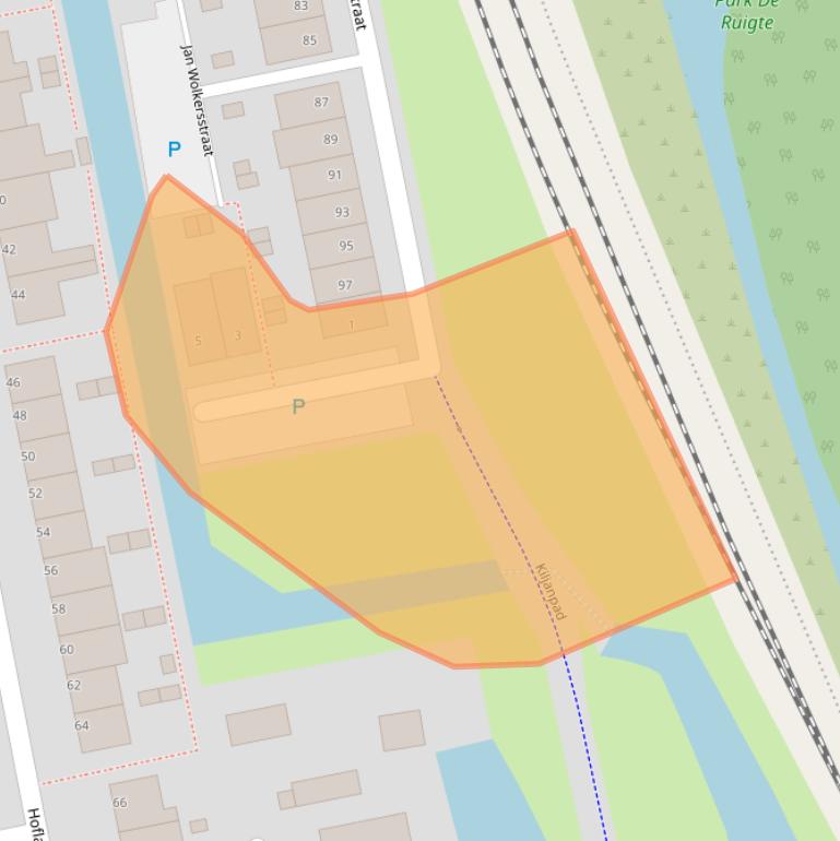 Kaart van postcodegebied 2321VV.