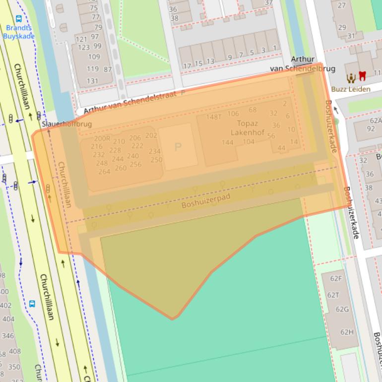 Kaart van postcodegebied 2321WH.