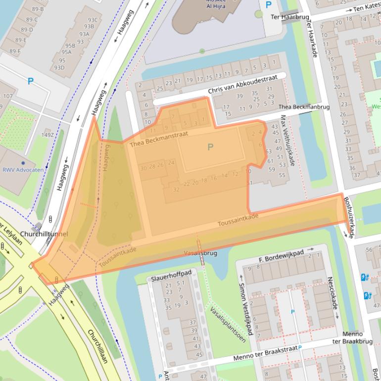 Kaart van postcodegebied 2321WT.