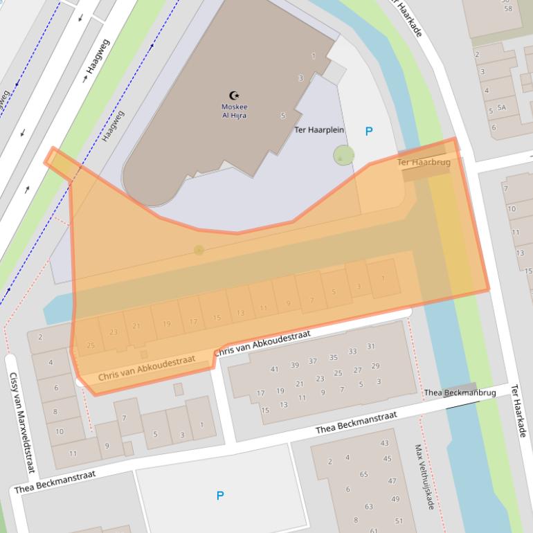 Kaart van postcodegebied 2321WW.