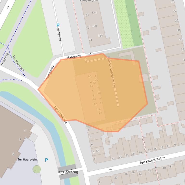 Kaart van postcodegebied 2321WZ.