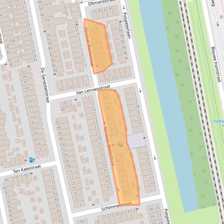 Kaart van postcodegebied 2321XE.