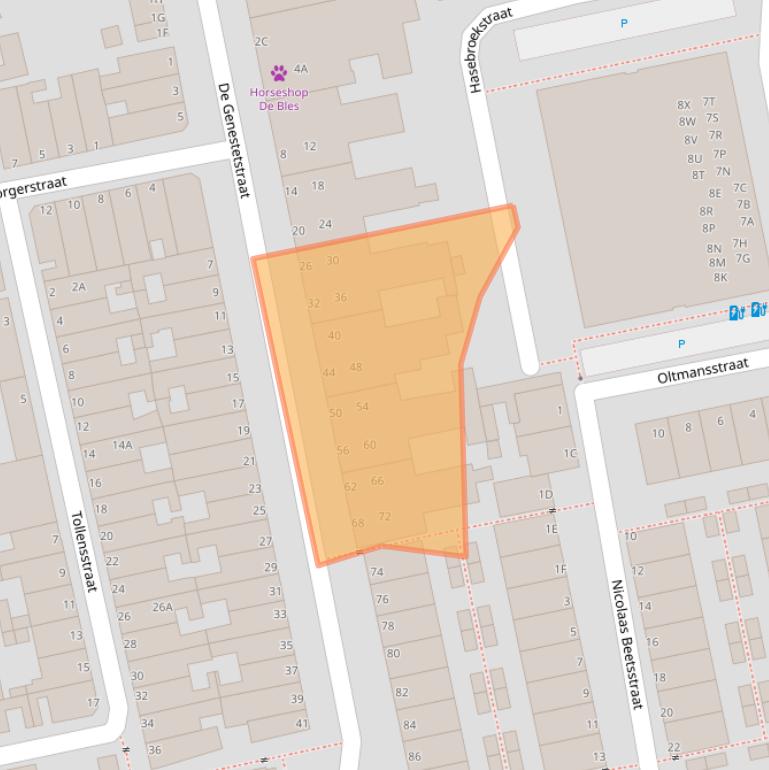 Kaart van postcodegebied 2321XS.