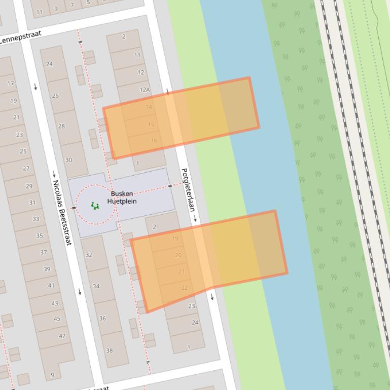 Kaart van postcodegebied 2321XX.