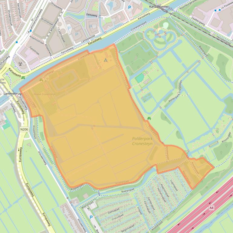 Kaart van postcodegebied 2322LH.