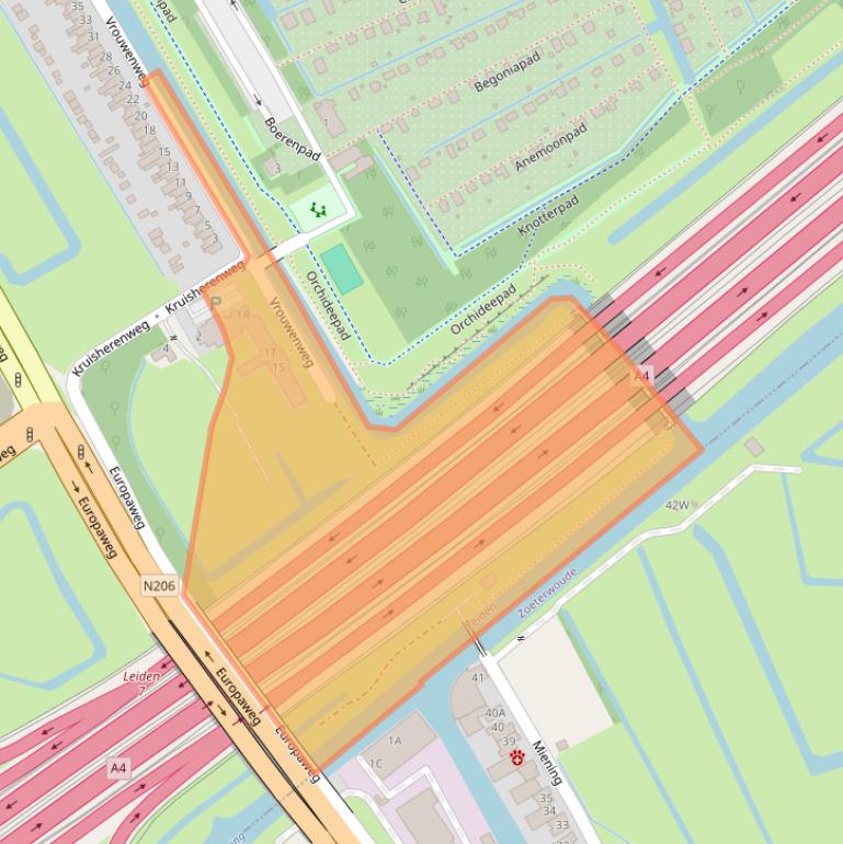 Kaart van postcodegebied 2322LJ.