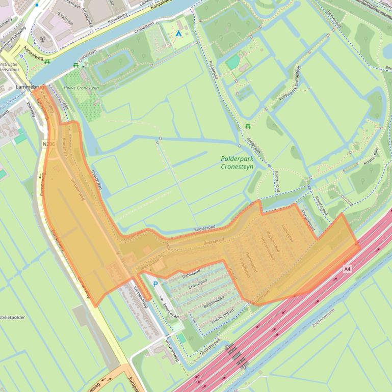 Kaart van postcodegebied 2322LM.